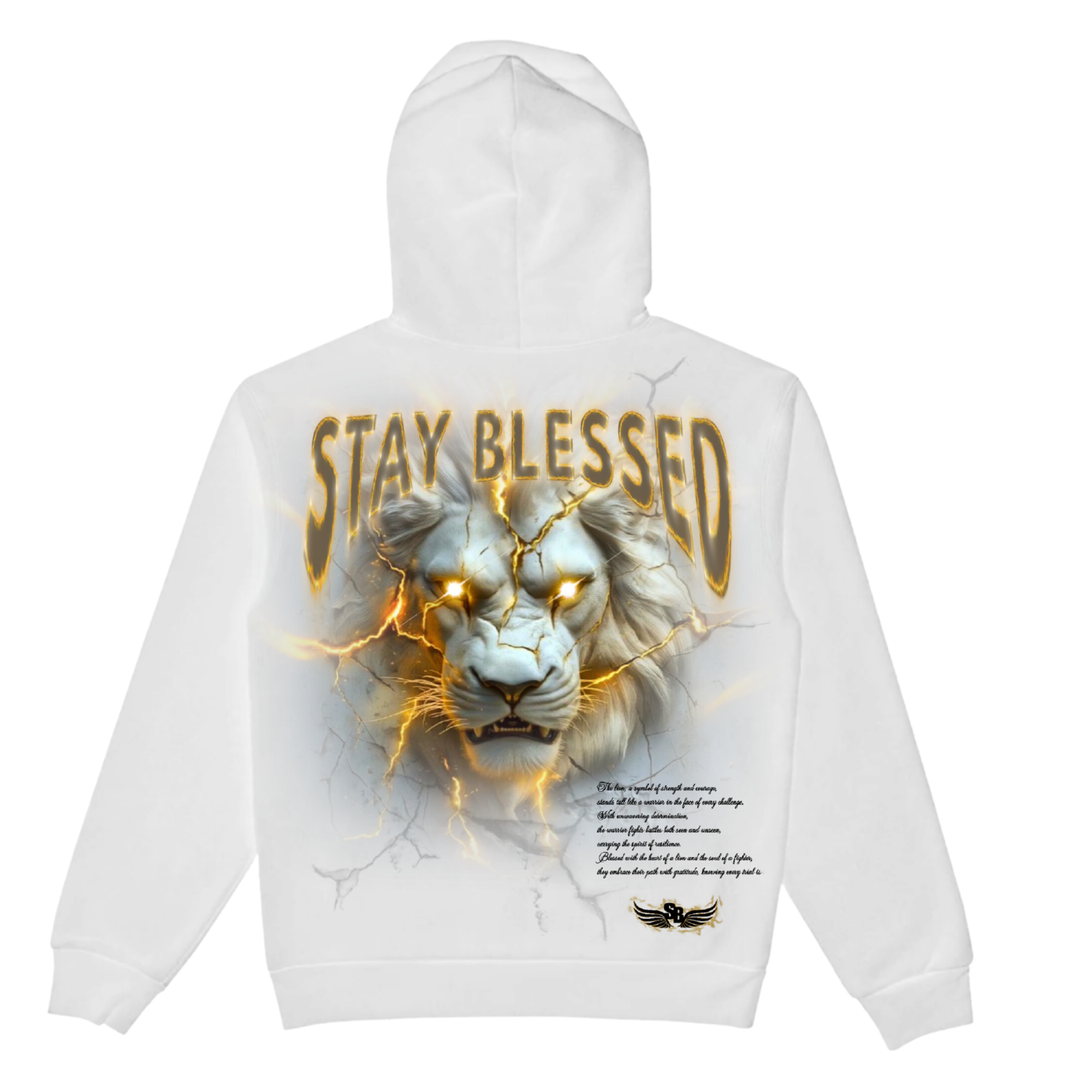 Stay Blessed King Of The Jungle Hoodie White