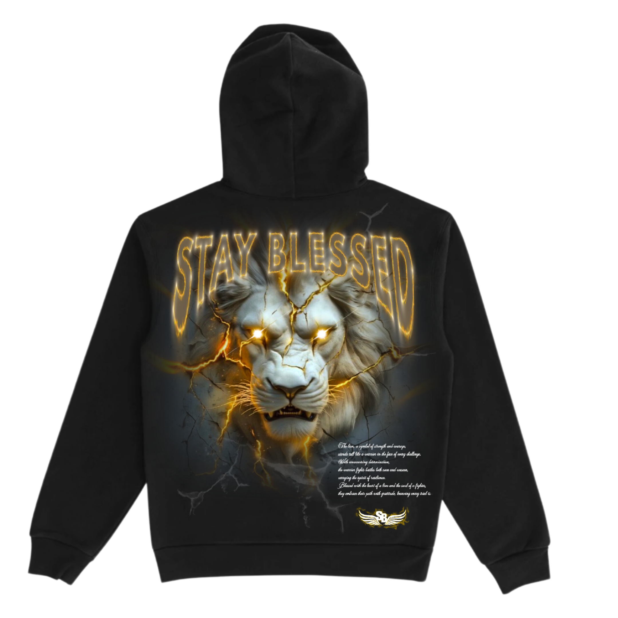 Stay Blessed King Of The Jungle Hoodie White